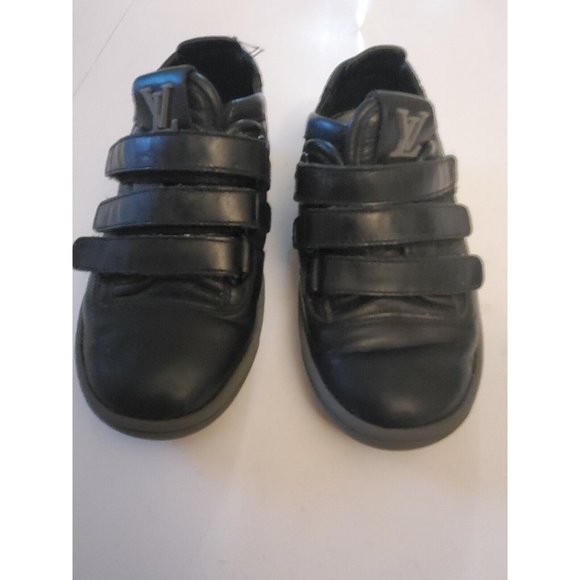 Louis Vuitton Boys Girls Black Shoes Trainers School Strap Size 25 EU Junior